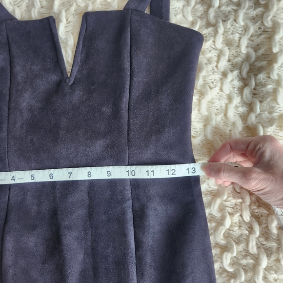 Ivory and Chain Black Suede Dress - Picture 5 of 10